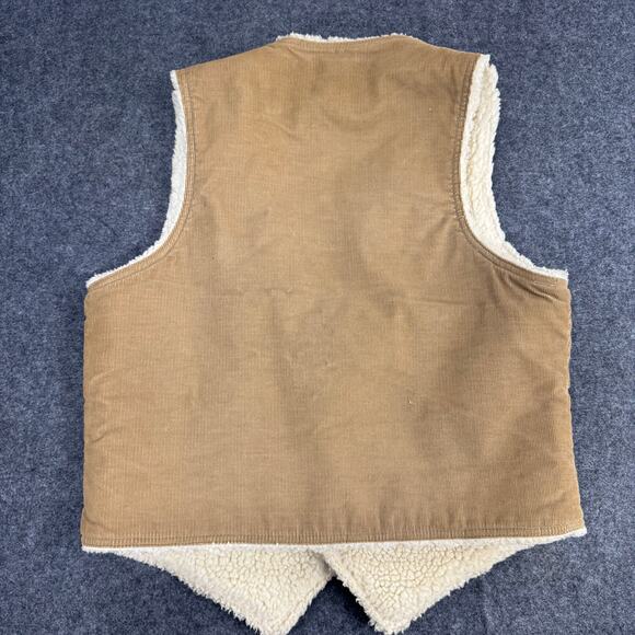 VTG 70s LEVI'S USA Mens Large Brown Cotton Corduroy Sherpa Fleece Lined Vest - Picture 5 of 12
